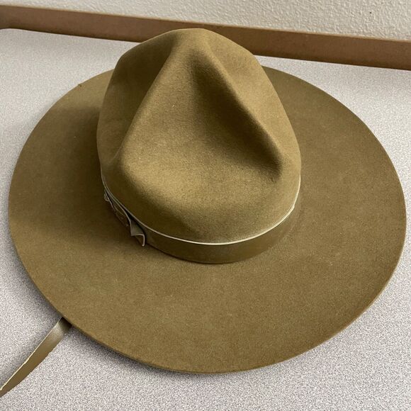 Vtg Ramenzoni Brazilian Rio Grande do Sul Hat Men Green Military Pin Pinched 57 - Picture 4 of 15